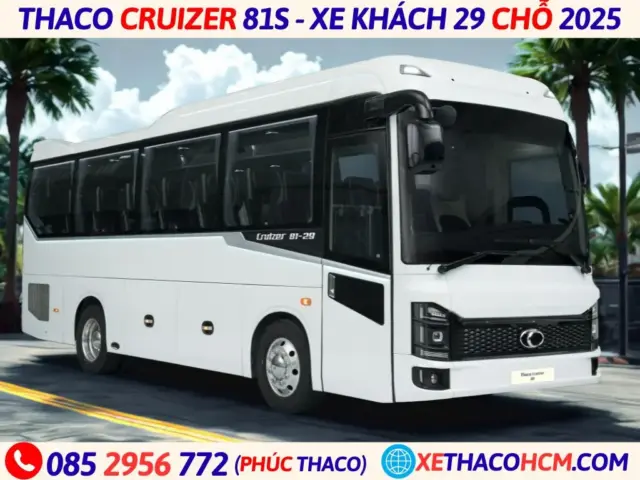 thaco cruizer 81s 29 chỗ ngồi mới nhất 2025