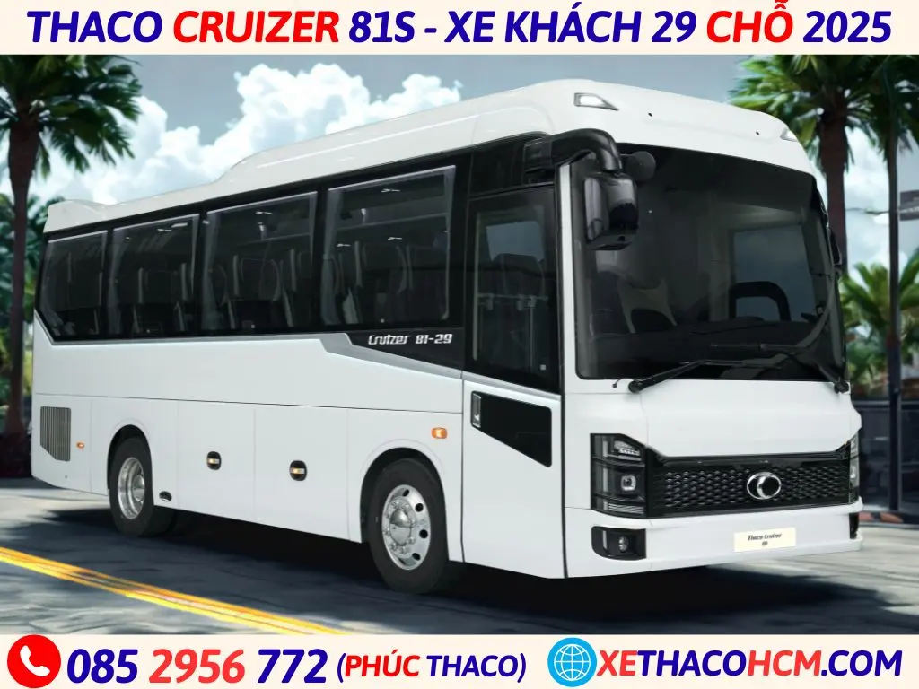 thaco cruizer 81s 29 chỗ ngồi mới nhất 2025