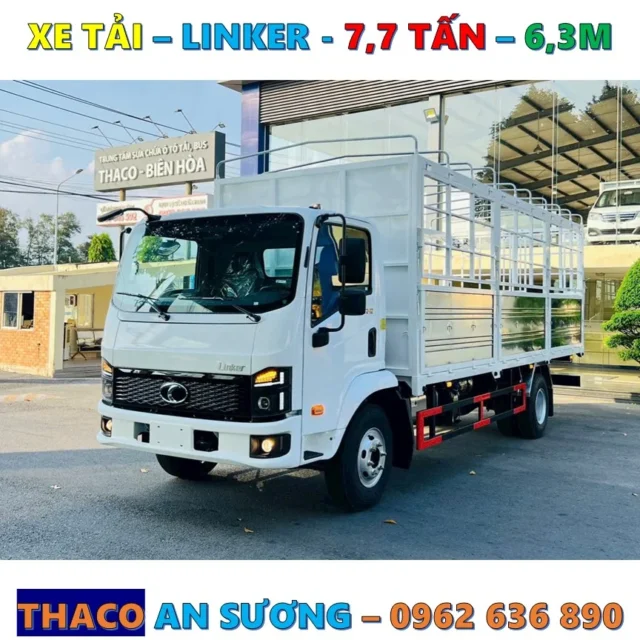 Xe Tải Thaco Linker 7.7 Tấn Thùng Mui Bạt 6.3m Giá Tốt, Trả Góp