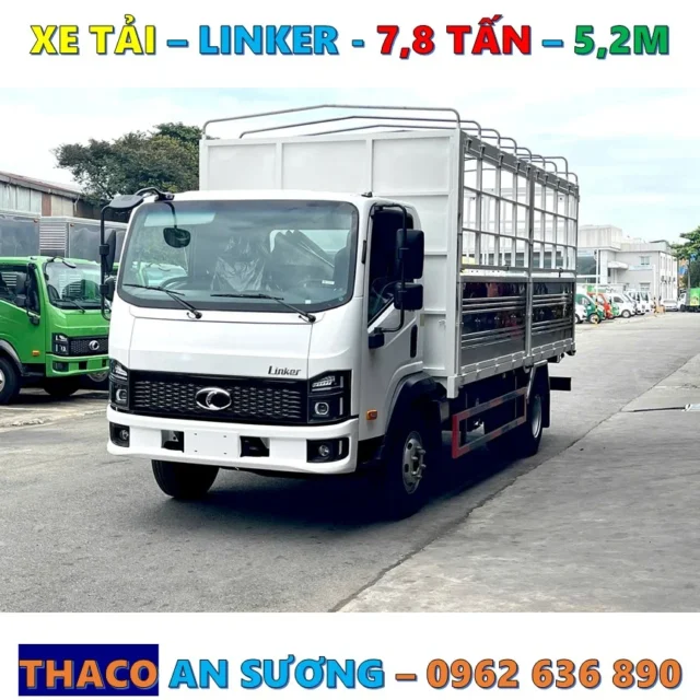 Xe Tải Thaco Linker T2-12 Thùng mui bạt Tải 7.8T Thùng 5,2M